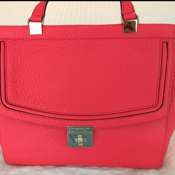 KATE SPADE LEATHER SATCHEL Coral - Picture 10 of 10